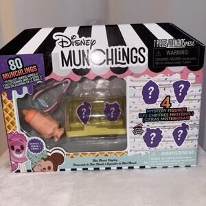 Disney Munchlings Mini Munch Yellow Display Scented Figures 7 Pcs Series 1 NEW
